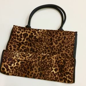 NEIMAN MARCUS Wild Cat Print Bag